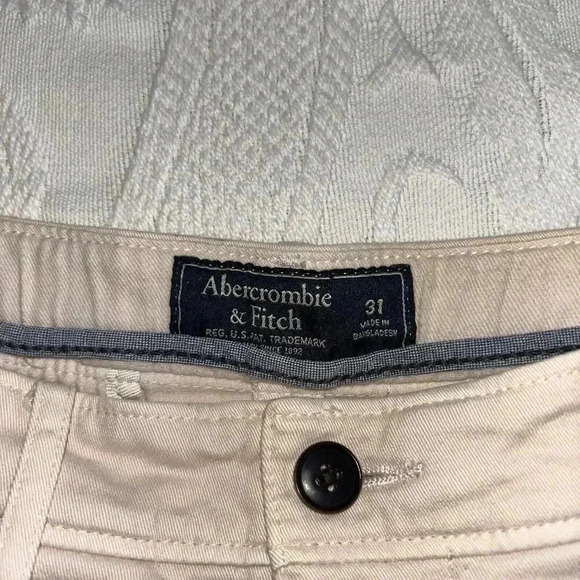 Abercrombie & Fitch Chino Shorts Mens 31 Light Pink Stretch Flat Front Preppy - Picture 3 of 10